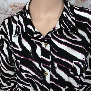 Zebra Button Down with Matching Belt